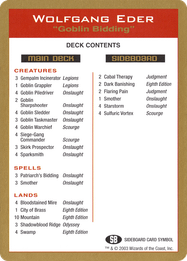 Wolfgang Eder Decklist