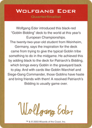 Wolfgang Eder Bio