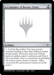 A Container of Booster Packs